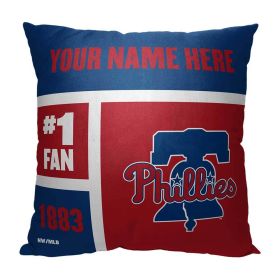 [Personalization Only] OFFICIAL MLB Colorblock Personalized Pillow - Philadelphia Phillies